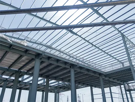 Steel warehouse with mezzanine